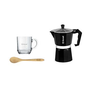 Kit para Café com Cafeteira Italiana Sicredi CX 3PCS