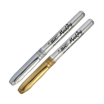Marcador Permanente Bic Metalico 1,1mm 2 Cores Metálicas 2UN