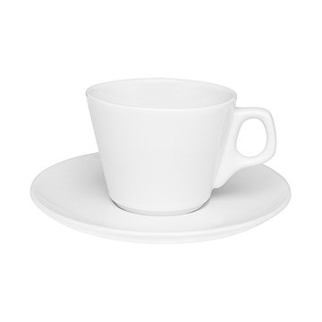 Xícara de Cappuccino 200ml com Pires 16cm Branco CX 12UN