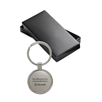 Chaveiro em Metal Redondo Sicredi