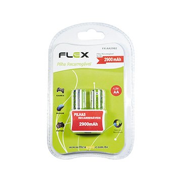 Pilha Recarregável AA 2900Mah Flex FX-AA29B2 2UN