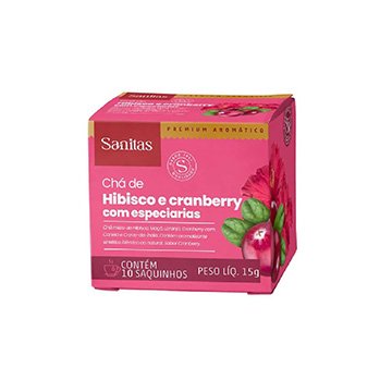 Chá Hibisco com Cranberry e Especiarias Sanitas 15g CX 10UN